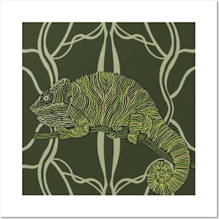 Green Chameleon Posters and Art